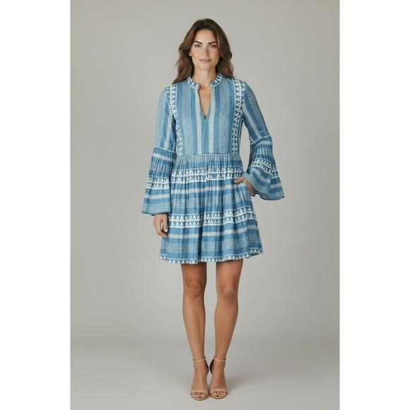 Hyacinth House Dresses & Skirts - Tuckernuck Hyacinth House Blaine Mini Dress Size S Blue White Boho Flowy Chic